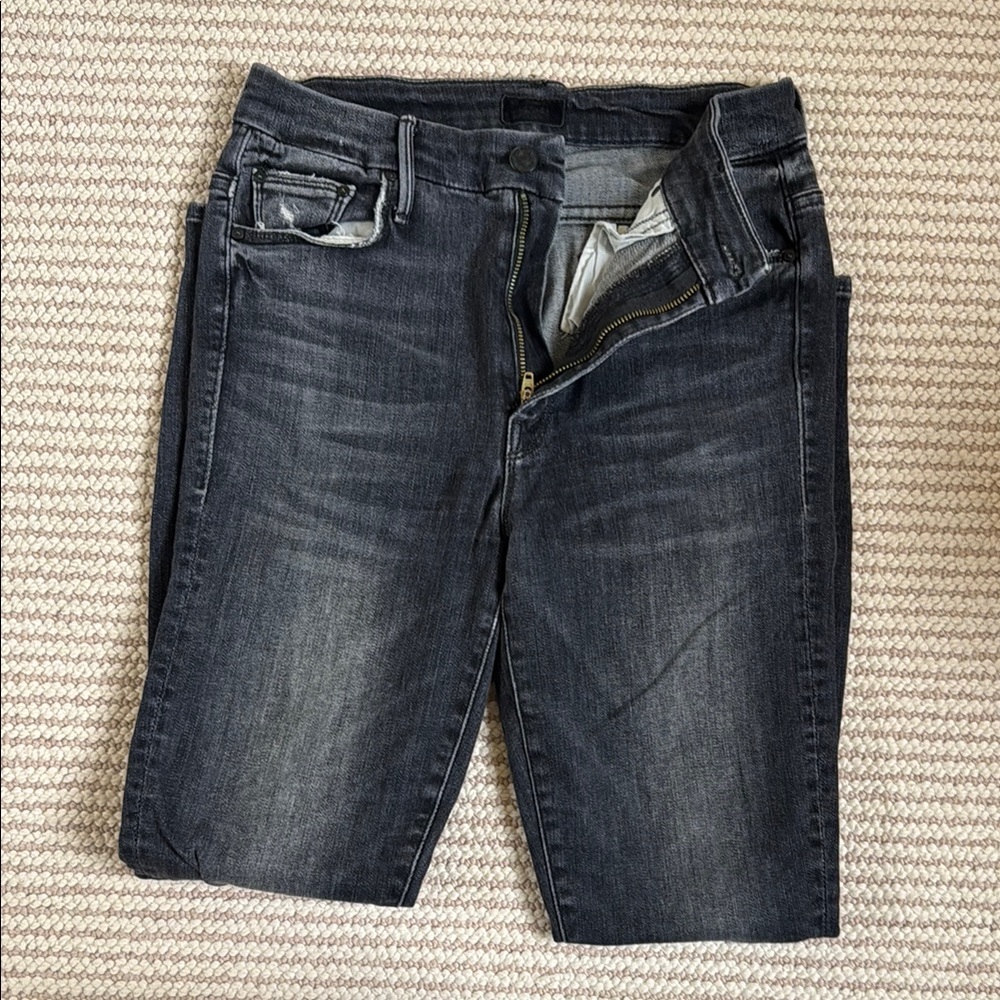 MOTHER Black Wash Denim Jeans, Size 26